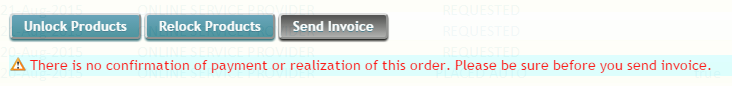Incomplete transaction related invoice