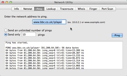 Ping Command on Mac